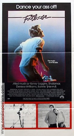Footloose 1984 movie poster Kevin Bacon Lori Singer John Lithgow Dianne Wiest Chris Penn Sarah Jessica Parker Herbert Ross Rock and pop