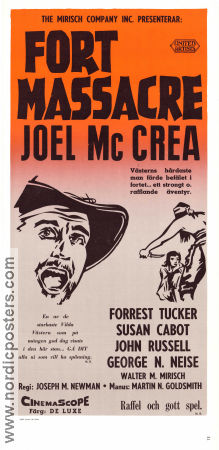 Fort Massacre 1958 poster Joel McCrea Joseph M Newman