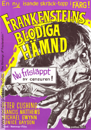 The Revenge of Frankenstein 1958 poster Peter Cushing Terence Fisher