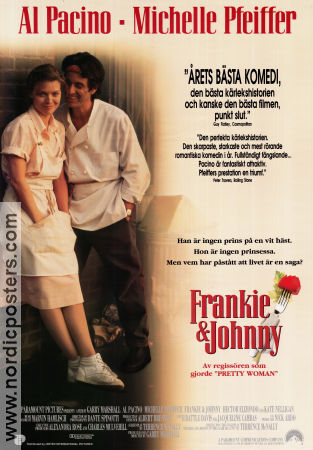 Frankie and Johnny 1991 movie poster Al Pacino Michelle Pfeiffer Hector Elizondo Garry Marshall Romance