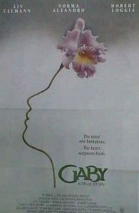 Gaby 1987 movie poster Liv Ullmann Robert Loggia Flowers and plants