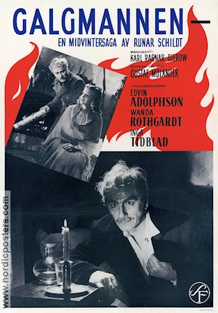 Galgmannen 1945 movie poster Wanda Rothgardt Edvin Adolphson Inga Tidblad Gustaf Molander