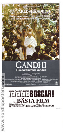 Gandhi 1982 movie poster Ben Kingsley John Gielgud Candice Bergen Trevor Howard Richard Attenborough Asia Politics