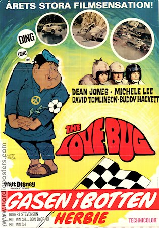 The Love Bug 1968 movie poster Dean Jones Michele Lee David Tomlinson Robert Stevenson Cars and racing Sports