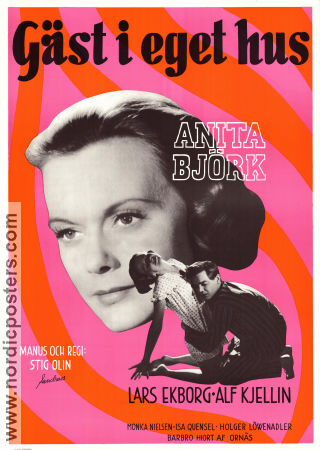 Gäst i eget hus 1957 movie poster Anita Björk Lars Ekborg Alf Kjellin Stig Olin