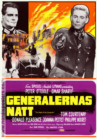 The Night of the Generals 1967 movie poster Peter O´Toole Omar Sharif Tom Courtenay Anatole Litvak Find more: Nazi War