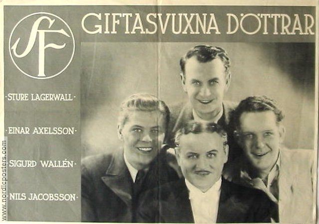 Giftasvuxna döttrar 1933 movie poster Sture Lagerwall Einar Axelsson Sigurd Wallén Nils Jacobsson