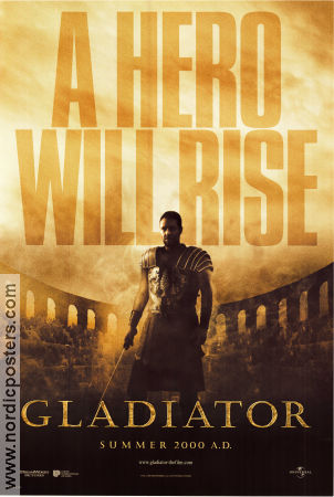 Gladiator 2000 movie poster Russell Crowe Joaquin Phoenix Connie Nielsen Ridley Scott Sword and sandal