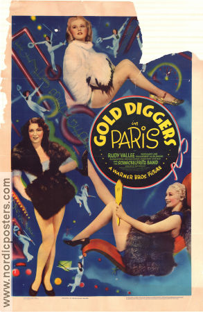 Gold Diggers in Paris 1938 movie poster Rudy Vallee Rosemary Lane Hugh Herbert Ray Enright Musicals