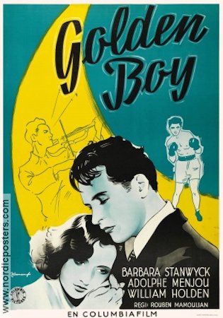 Golden Boy 1939 movie poster Barbara Stanwyck Adolphe Menjou