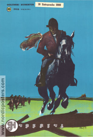 Golubski Hubertus 1980 poster Horses Poster from: Poland Artistic posters