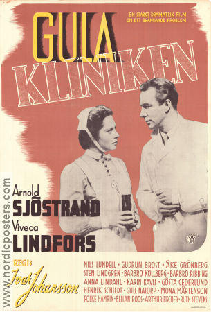 Gula kliniken 1942 movie poster Arnold Sjöstrand Viveca Lindfors Nils Lundell Ivar Johansson Medicine and hospital