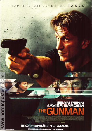 The Gunman 2015 movie poster Sean Penn Idris Elba Jasmine Trinca Pierre Morel