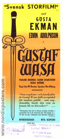 Gustaf Wasa 1928 movie poster Gösta Ekman Edvin Adolphson Hugo Björne John W Brunius