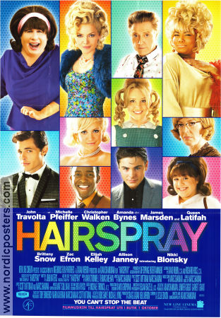 Hairspray 2007 movie poster John Travolta Queen Latifah Nikki Blonsky Adam Shankman Musicals