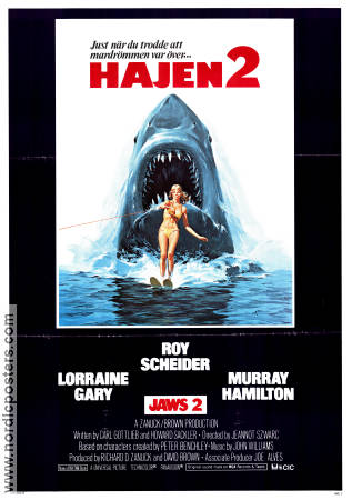 Jaws 2 1978 movie poster Roy Scheider Lorraine Gary Murray Hamilton Jeannot Szwarc