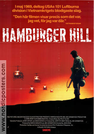Hamburger Hill 1988 movie poster Anthony Barrile Michael Boatman Don Cheadle John Irvin War