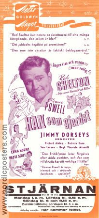 I Dood It 1943 movie poster Red Skelton Eleanor Powell Richard Ainley Vincente Minnelli Musicals