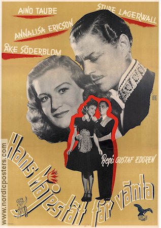 Hans majestät får vänta 1945 movie poster Aino Taube Sture Lagerwall Gustaf Edgren