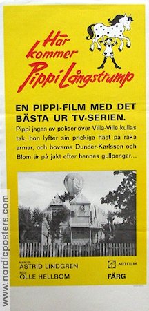 Pippi Goes on Board 1972 movie poster Inger Nilsson Beppe Wolgers Olle Hellbom Writer: Astrid Lindgren From TV