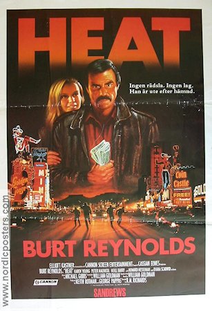 Heat 1986 movie poster Burt Reynolds Karen Young Gambling Money