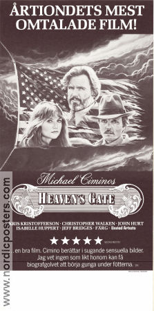 Heaven´s Gate 1980 movie poster Kris Kristofferson Christopher Walken John Hurt Isabelle Huppert Michael Cimino