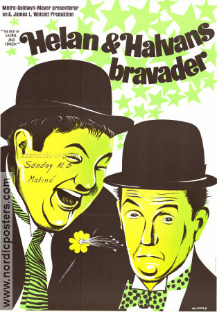 Helan och Halvans bravader 1968 movie poster Stan Laurel Oliver Hardy Helan och Halvan