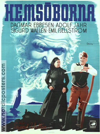 Hemsöborna 1944 movie poster Adolf Jahr Dagmar Ebbesen Sigurd Wallén Sigurd Wallén Writer: August Strindberg Eric Rohman art Skärgård Find more: Large poster