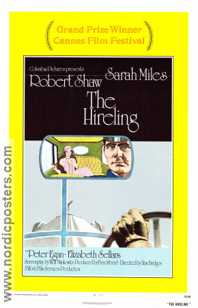 The Hireling 1973 movie poster Robert Shaw Sarah Miles Alan Bridges Cars and racing