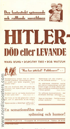 Hitler Dead or Alive 1942 poster Ward Bond Nick Grinde