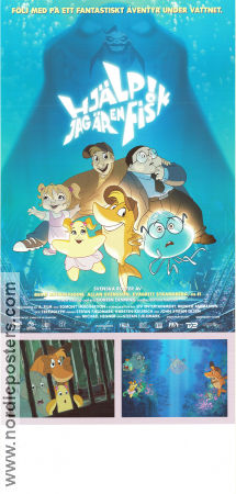 Hjaelp Jeg er en fisk 2000 movie poster Nis Bank-Mikkelsen Stefan Fjeldmark Animation Fish and shark