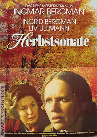 Autumn Sonata 1978 movie poster Ingrid Bergman Liv Ullmann Ingmar Bergman Photo: Sven Nykvist