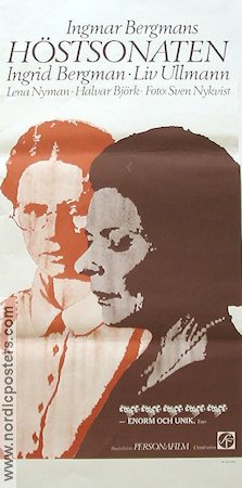 Autumn Sonata 1978 movie poster Ingrid Bergman Liv Ullmann Ingmar Bergman Photo: Sven Nykvist