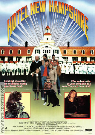 The Hotel New Hampshire 1984 movie poster Rob Lowe Jodie Foster Beau Bridges Tony Richardson Writer: John Irving