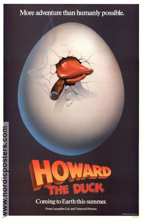 Howard the Duck 1986 movie poster Lea Thompson Jeffrey Jones Tim Robbins Willard Huyck From comics Smoking