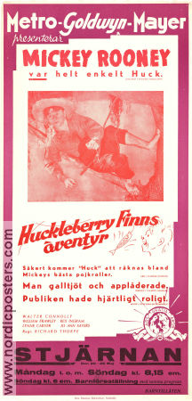 The Adventures of Huckleberry Finn 1939 movie poster Mickey Rooney Walter Connolly William Frawley Richard Thorpe