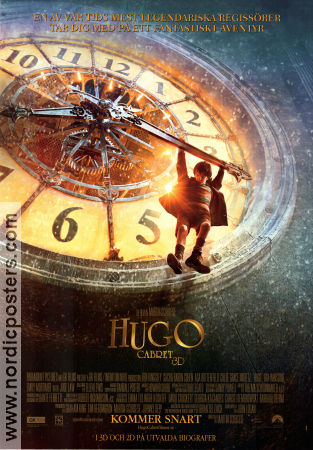 Hugo Cabret 2011 movie poster Asa Butterfield Chloe Grace Moretz Christopher Lee Martin Scorsese Clocks