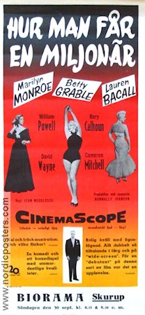 How to Marry a Millionaire 1954 movie poster Marilyn Monroe Betty Grable Lauren Bacall Ladies
