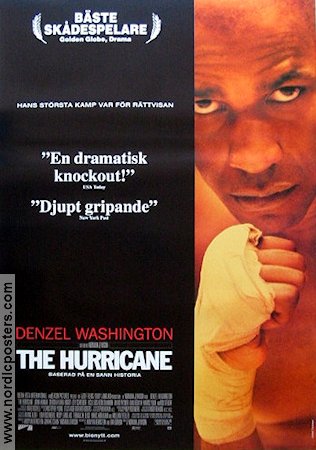 The Hurricane 1999 movie poster Denzel Washington Vicellous Shannon Deborah Kara Unger Norman Jewison Boxing