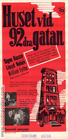 The House on 92nd Street 1945 movie poster William Eythe Lloyd Nolan Signe Hasso Henry Hathaway Film Noir