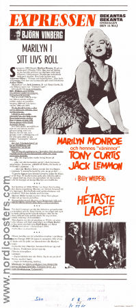 Some Like it Hot 1959 poster Marilyn Monroe Billy Wilder
