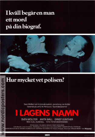 I lagens namn 1986 movie poster Sven Wollter Anita Wall Ernst Günther Kjell Sundvall Writer: Leif GW Persson Police and thieves