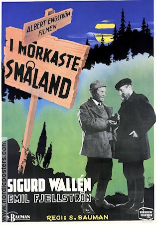 I mörkaste Småland 1943 movie poster Sigurd Wallén Emil Fjellström Albert Engström