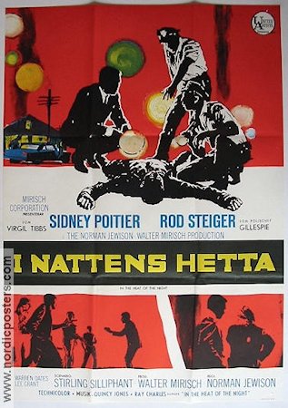 In the Heat of the Night 1967 poster Sidney Poitier Norman Jewison