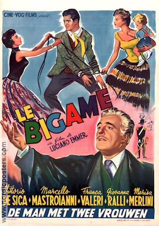 Il bigamo 1956 poster Marcello Mastroianni Vittorio De Sica