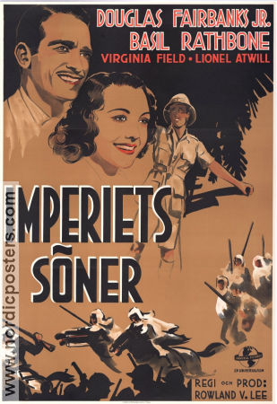 The Sun Never Sets 1939 movie poster Douglas Fairbanks Jr Basil Rathbone Barbara O´Neil Rowland V Lee