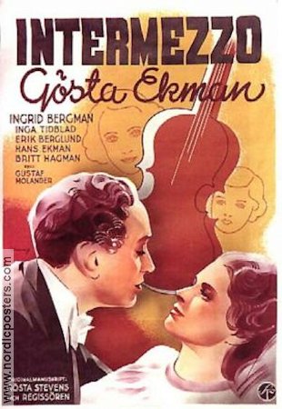 Intermezzo 1936 movie poster Ingrid Bergman Gösta Ekman Inga Tidblad Gustav Molander Eric Rohman art Instruments