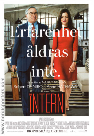 The Intern 2015 movie poster Robert De Niro Anne Hathaway Rene Russo Nancy Meyers