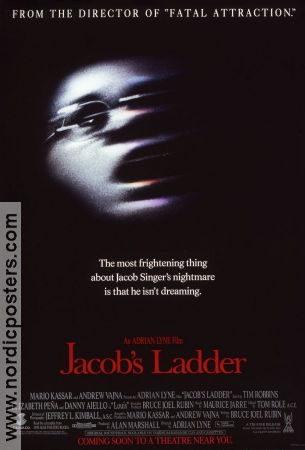 Jacob´s Ladder 1990 movie poster Tim Robbins Danny Aiello Adrian Lyne