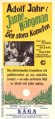 Janne Vängman och den stora kometen 1955 movie poster Adolf Jahr Carl-Gustaf Lindstedt Karl Erik Flens Bengt Palm Poster artwork: Uno Stallarholm Artistic posters